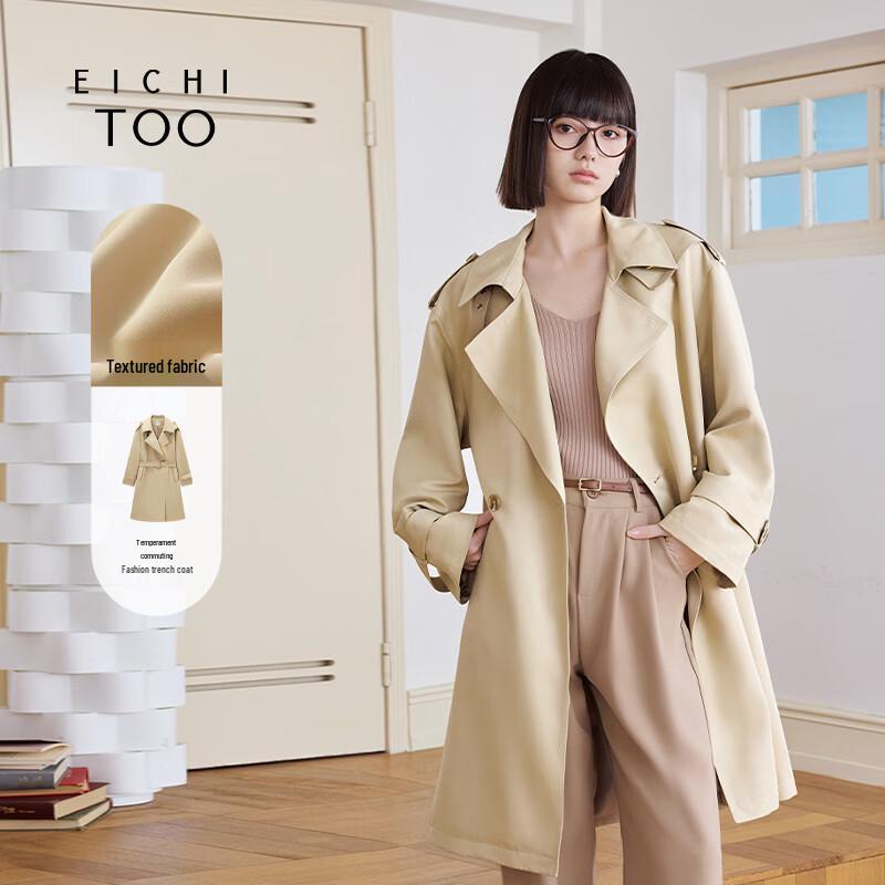 Women s British Style Mid-Length Trench Coat M