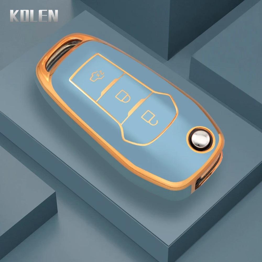 

Чехол для автомобильного ключа из ТПУ для Ford Fusion Fiesta Mondeo Ecosport Kuga Escort Everest Ranger F150, аксессуары с брелком без ключа серый