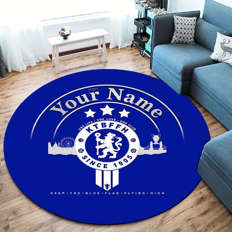 Chelsea F Custom Name Round Area Rug,Carpet Rug for Living Room Bedroom Sofa Playroom Decor,Non-slip Floor Mat