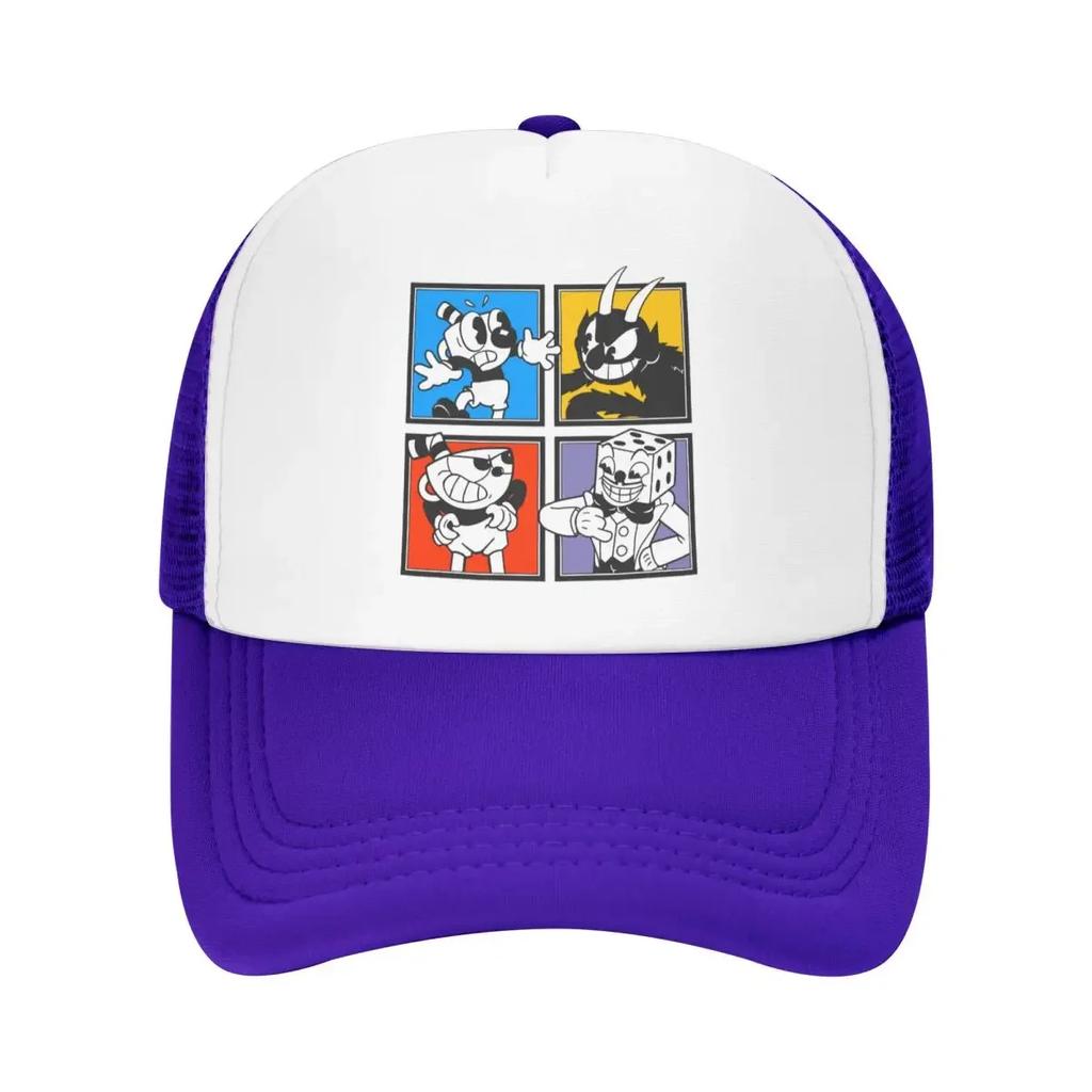 Personalized Cuphead Characters Trucker Hat Unisex Women Adjustable Adult Cartoon Game Baseball Cap Hip Hop Dad Hat