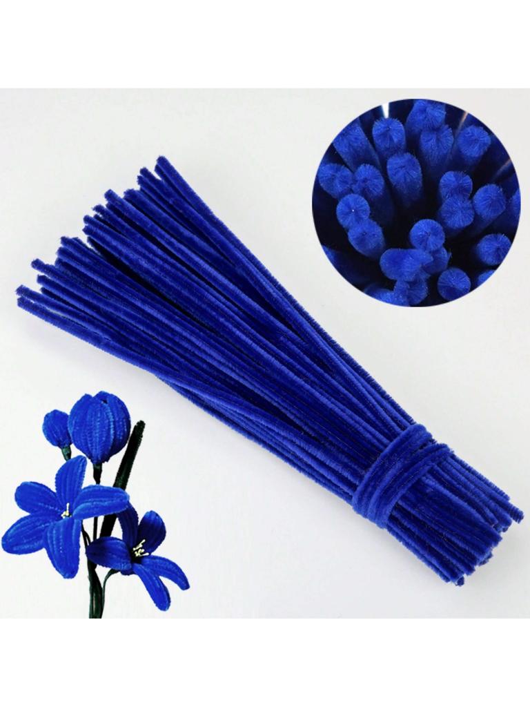100/300 PCS 6 Colors Gradient Blue Pipe Cleaners Chenille Stems, Pipe Cleaners Craft, Pipe Cleaners Set for DIY Art and Craft