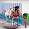 Funny Cats Decor Shower Curtain Pet Kitten Couple Cosplay In Ocean Polyester Fabric Bathroom Curtains Polyester Fabric With Hook