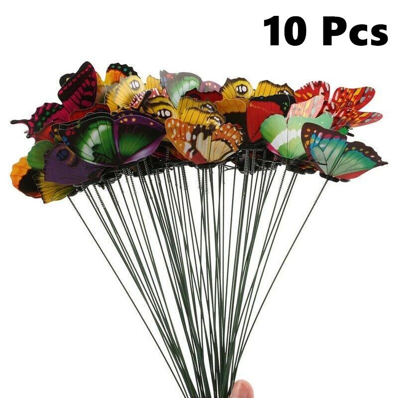 100Pcs/Set 3D Simulation Butterflies Garden Yard Planter Colorful Butterfly Stakes Decoracion Outdoor Decor Flower Pots Decor