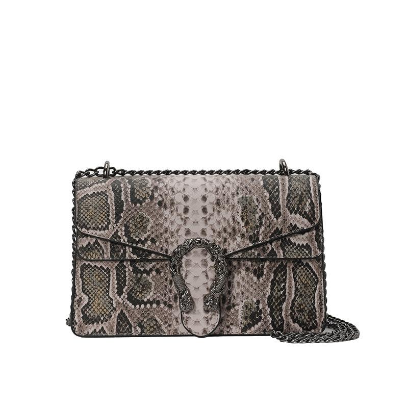 New Fashionable High-end Snake Pattern Bacchus Bag Single Shoulder Crossbody Trendy Women's Bag