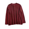 IHUASU Women's Autumn and Winter Solid Colour Pullover Large Size V-Neck Knit Sweater Street Hipster Sweater