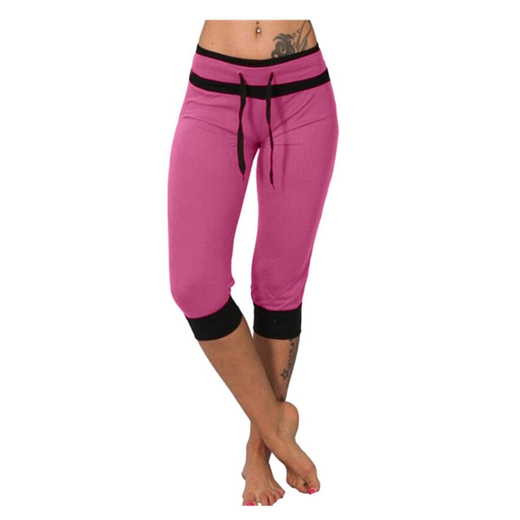 Female Summer High Waist Temperament Commuter Cropped Pants Color Matching Tight-fitting Casual Pants