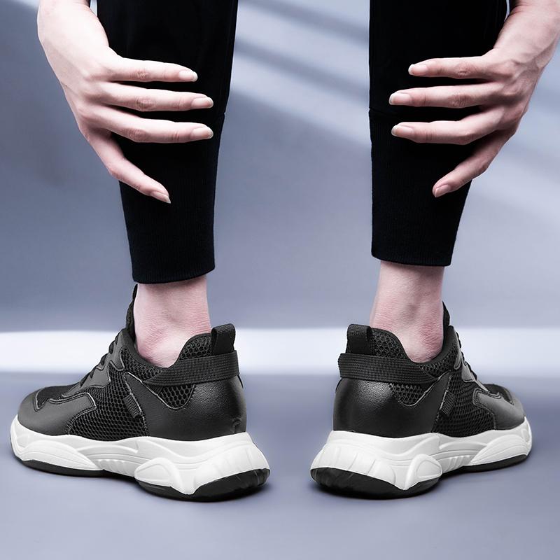 Fashion Men Height Increase Shoes Men Fashion Sneakers Elevator Shoes Casual Comfortable White Black Sport Shoes Insole 6CM Taller Shoes