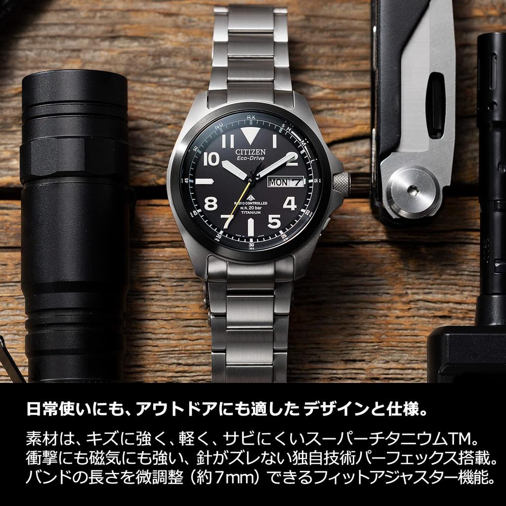 [CITIZEN] PROMASTER PMD56-2952 Radio-Controlled Watch, 20 ATM Water Resistant, Easy-to-Read Luminous Hands, Men's, Silver/Black, Lightweight