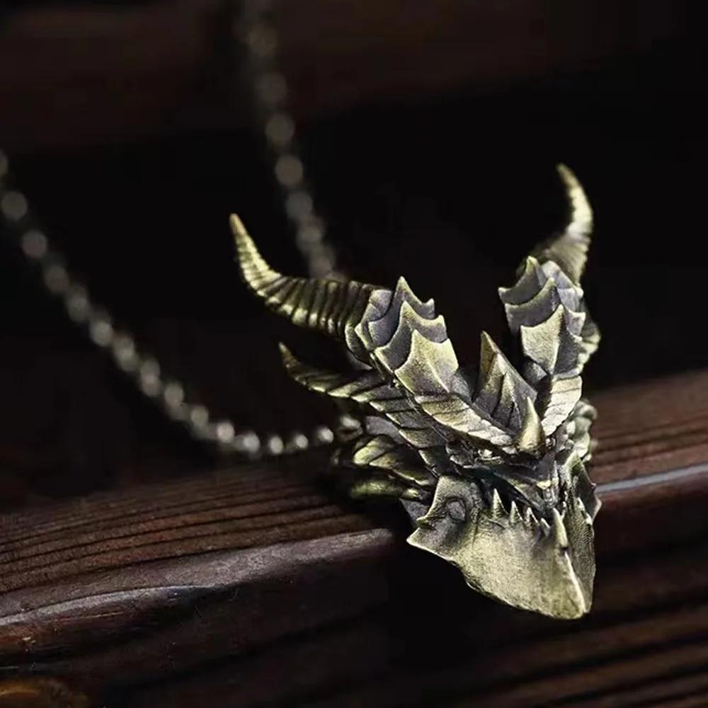 New  Simple Retro Trend Death Wing Monster Necklace Pendant Men and Women Hip Hop Punk Rock Cool Gift Pendant Accessories