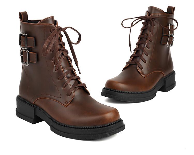 

Весенне-осенние ботильоны на низком каблуке для женщин 40-43 Женские ботинки на ремешке Ботинки Мартин 39 коричневый