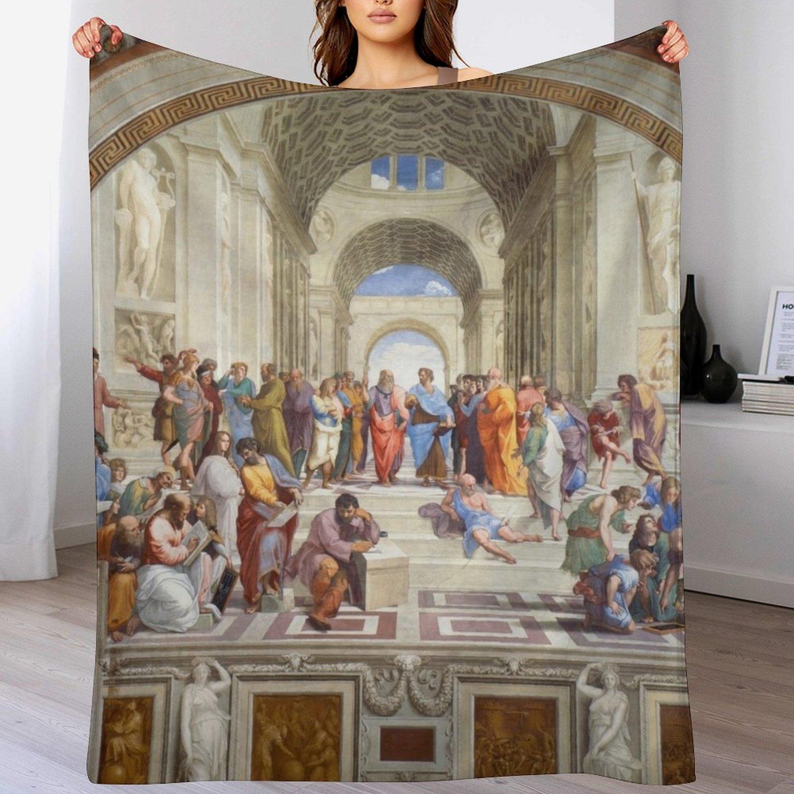 School of Athens Throw Blanket Fade Resistant Durable Throw Blanket 102x76cm(40x30in)