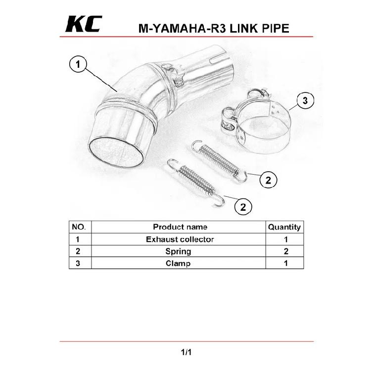 Slip-on for Yamaha R3 R30 MT03 R25 Exhuast Middle Link Pipe Escape Muffler Adapter 51mm Connection Tube