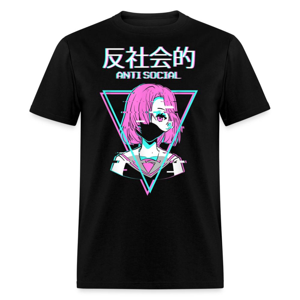 

Antisocial Vaporwave Anime Girl Japanese Aesthetic T-Shirt 2XL