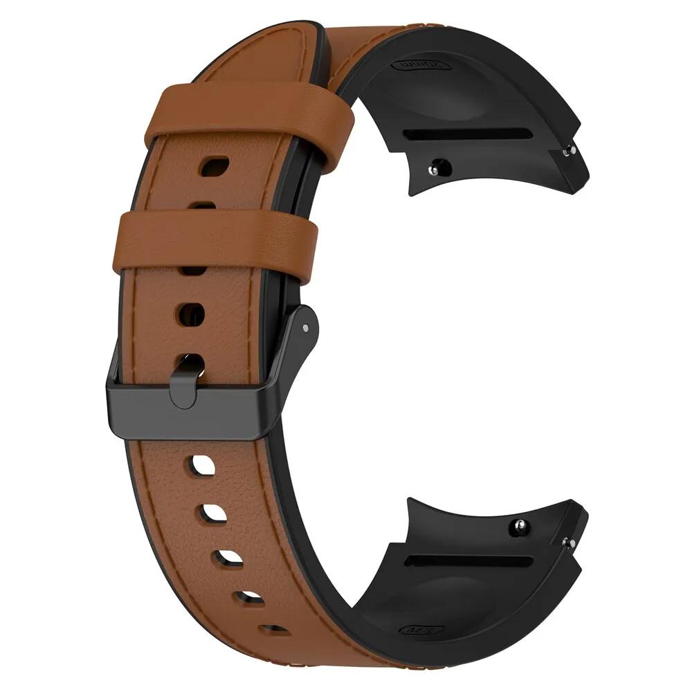 Klassisches Silikon+Lederarmband für Samsung Galaxy Watch 6 5 Pro 40mm 44mm Armband Watch6 4 Classic 47 43mm 46mm Ersatz Correa Armband
