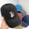 Jazz Cat Saxophone Player Folk Art Unisex Baseball Caps Funny Music Distressed Denim Washed Hats Casual Adjustable Fit Sun Cap