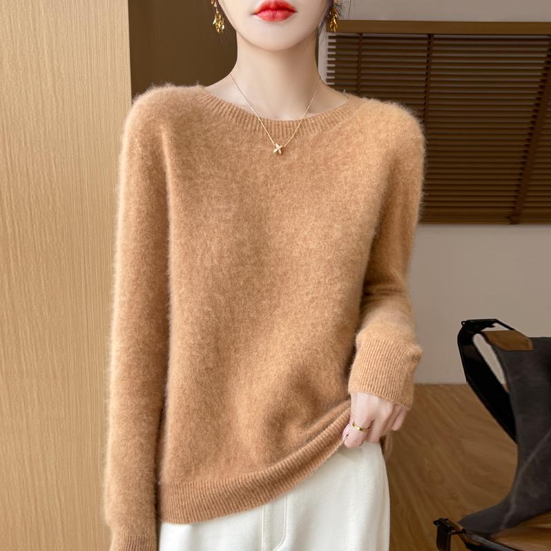 Women's Cashmere Sweater Qinghe Cashmere 30% Cashmere 70% Wool Autumn and Winter Pullover Warm and Fashionable