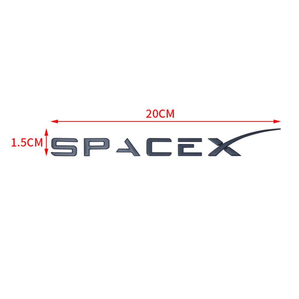 1pcs Pretty ABS Spacex Letters Logo Stickers for Model 3 X Y S CarRaer Trunk Emblem Badge Refit Styling Auto Accessories