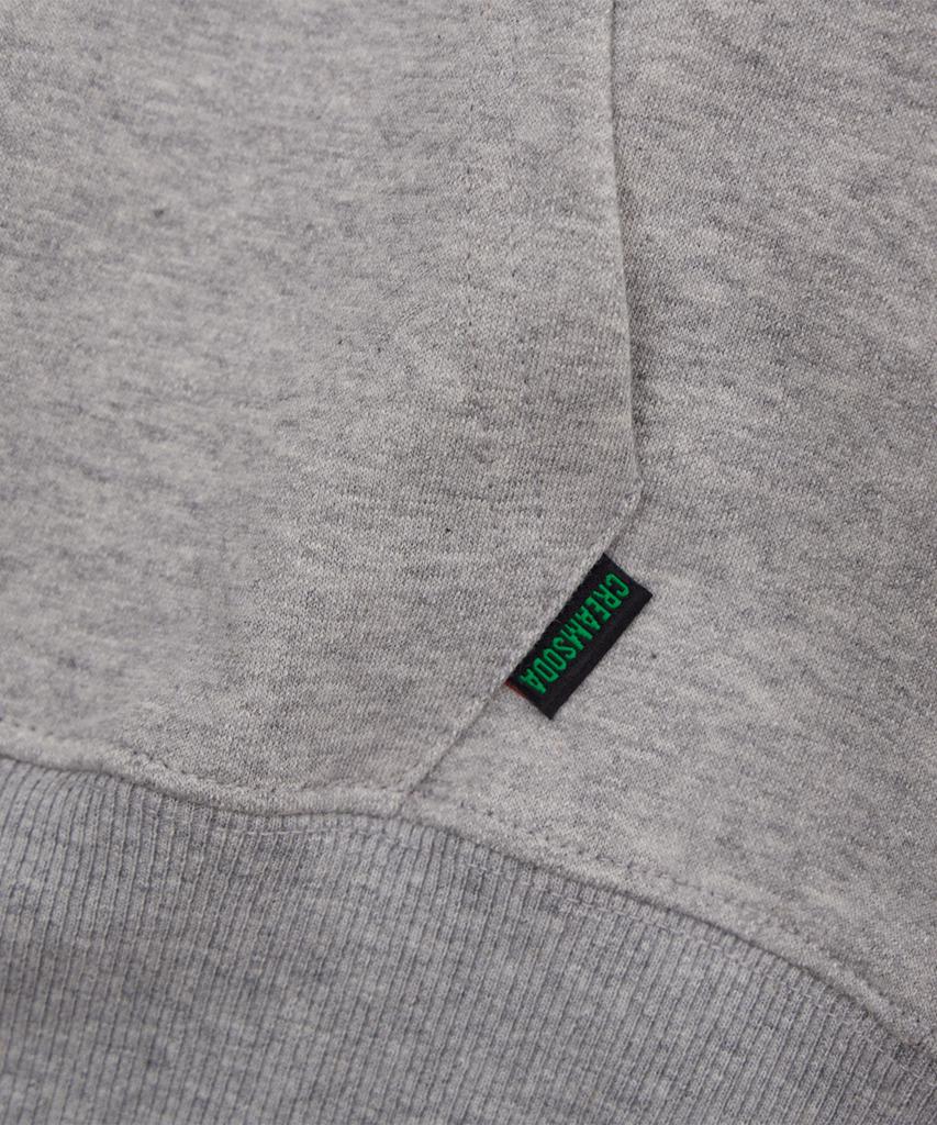 Cream Soda Lab Plain All Season Two-Way Crop Zip-Up Hoodie Gray