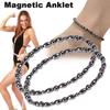Lose Weight Girl Women Men Charm Magnetic Black Stone Anklet Natural Black Obsidian Magnetic Therapy Anklet Slim Hematite Anklet