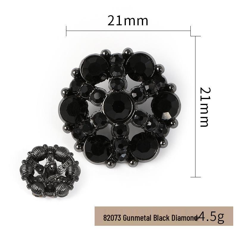 Luxury Rhinestone Metal Retro Buttons - Colorful Hollow Diamond Design with Alloy Base, Decorative Accessories