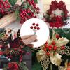 50Pcs Christmas Artificial Red Berry Ornament Decoration Accessories