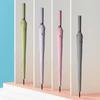 16-strand leather handle straight rod long handle simple INS umbrella weather and rain dual-purpose wind-resistant long handle umbrella logo