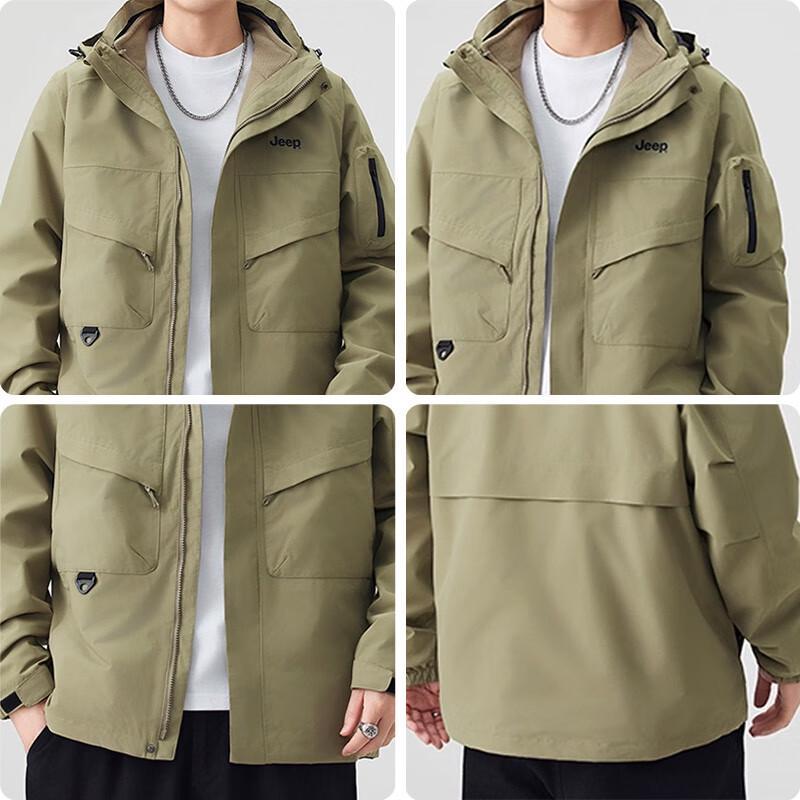 Jeep Men's 3-in-1 Windproof Waterproof Hiking Jacket