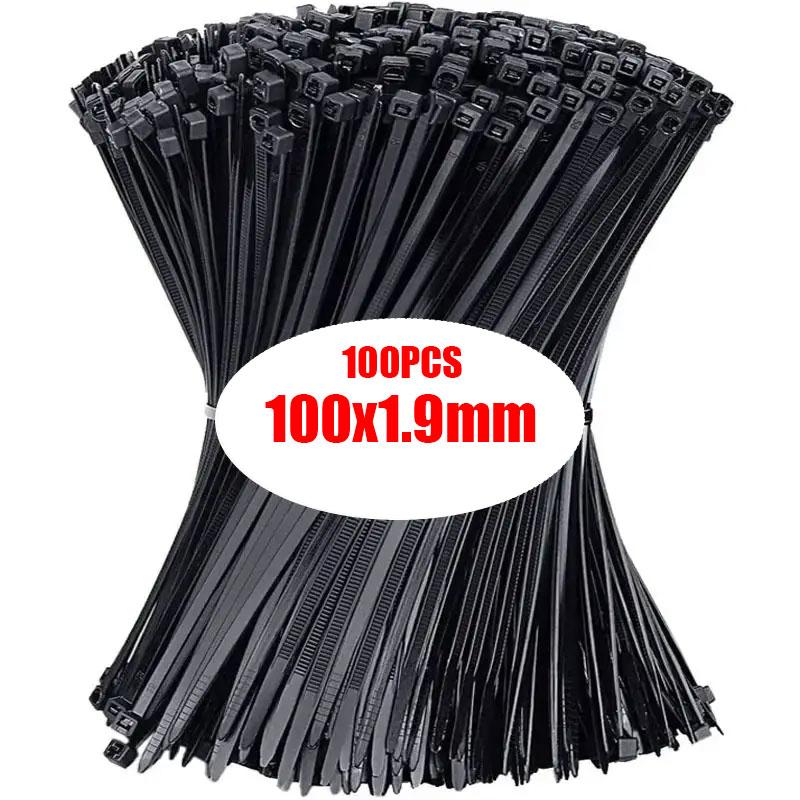 100Pcs Nylon Cable Ties Self-locking Cord Ties Straps Adjustable Cables Fastening Loop Home Office Wire Zip Ties Wholesale