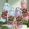 1PC Girls Trip Vegas Text 750ml Color Plastic Sports Water Bottle Leakproof Flip Straw Lid Suitable for Sports Office Home Use