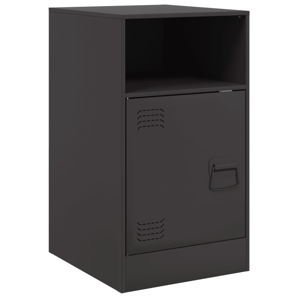Nightstand Black 34.5 X 39 X 62 Cm Steel