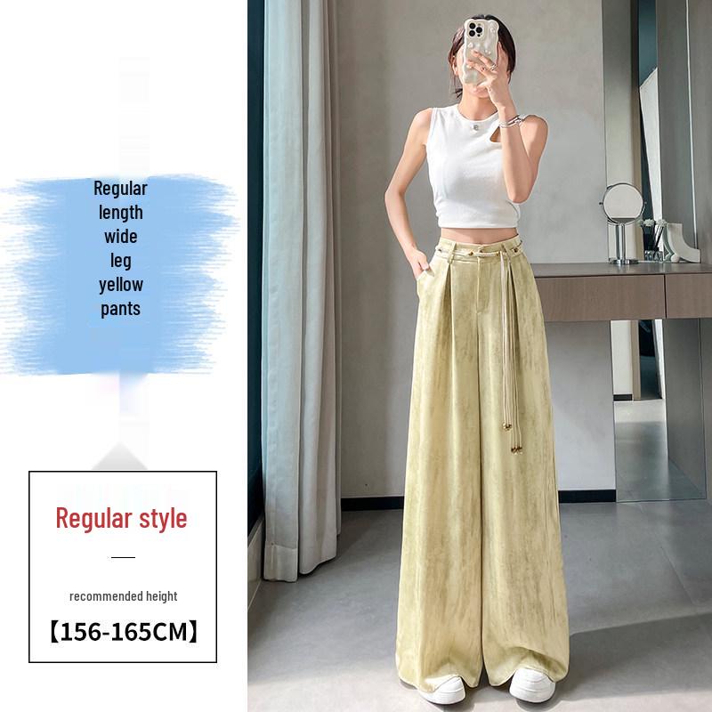 Women s High-Waisted Tie-Dye Ice Silk Satin Wide-Leg Pants - Summer Sun Protection, Floor-Length Casual Wear Small