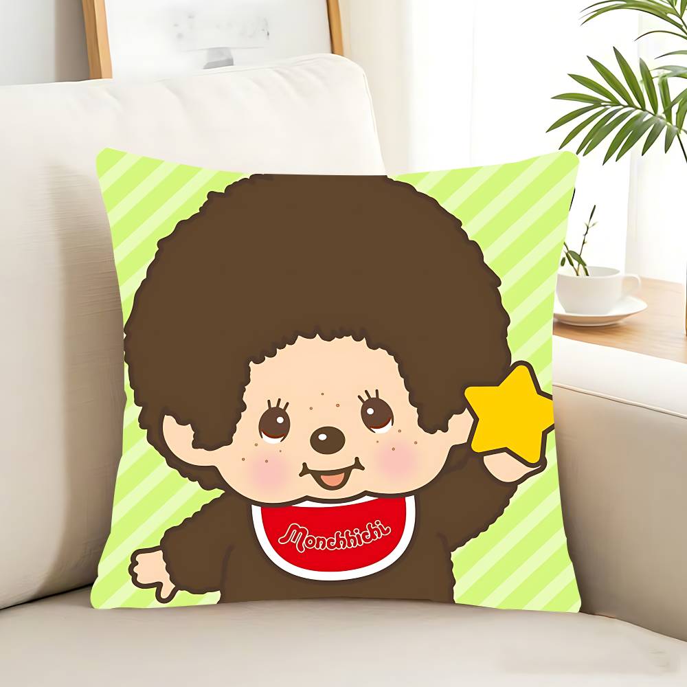 Cartoon M-MonchhichiS Pillow Case Removable Washable Cushion Cover – All-Season Soft Linen