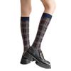 Harajuku Retro Karierte Damensocken Frühling Herbst Baumwolle Kniehohe Socken für Mädchen Damen Weich Atmungsaktiv Schlank Lange Röhrensocken Neu