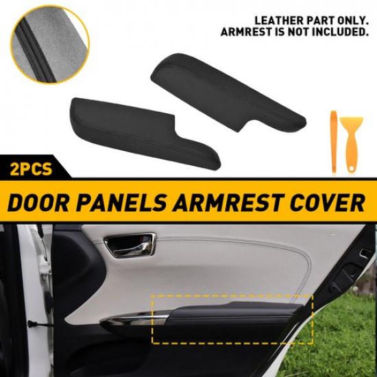 

Door Front Panels Armrest Cover Synthetic Leather Fits Toyota Avalon 13-18 Black