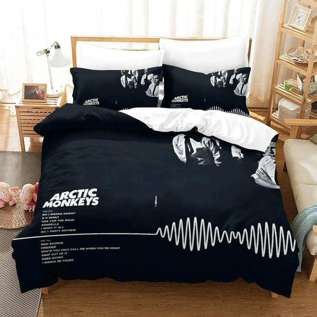 Nová ložní souprava Arctic Monkeys Jednolůžko Dvojlůžko Plná Velikost Queen King Ložní souprava Aldult Dítě Ložnice Sady povlečení 3D Tisk prostěradlo