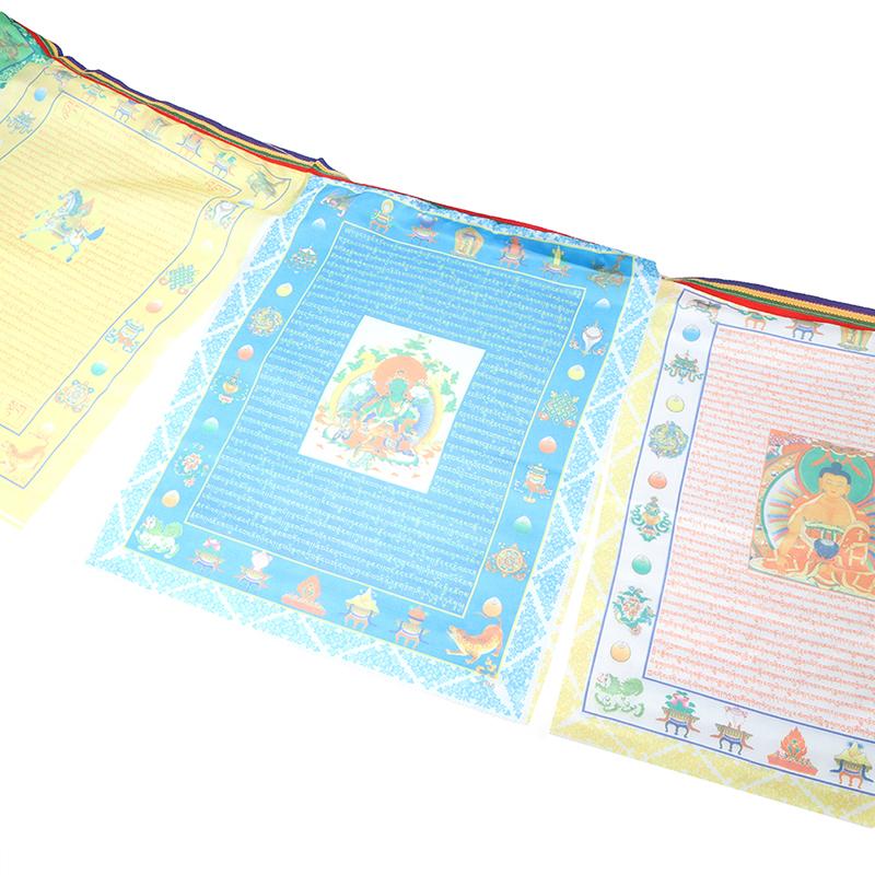 10 v 1 náboženské vlajky Tibetské buddhistické potřeby Barevný tisk Modlitební vlajka 3M