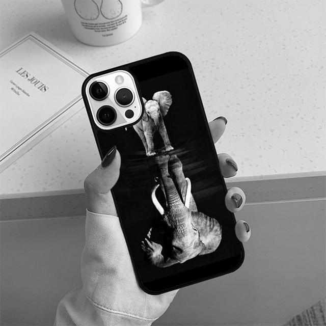 Elephant Animal Phone Case For iPhone 17 Air 13 12 14 15 16  Cover For Apple 14 15 16 Pro Max 6S Plus Coque