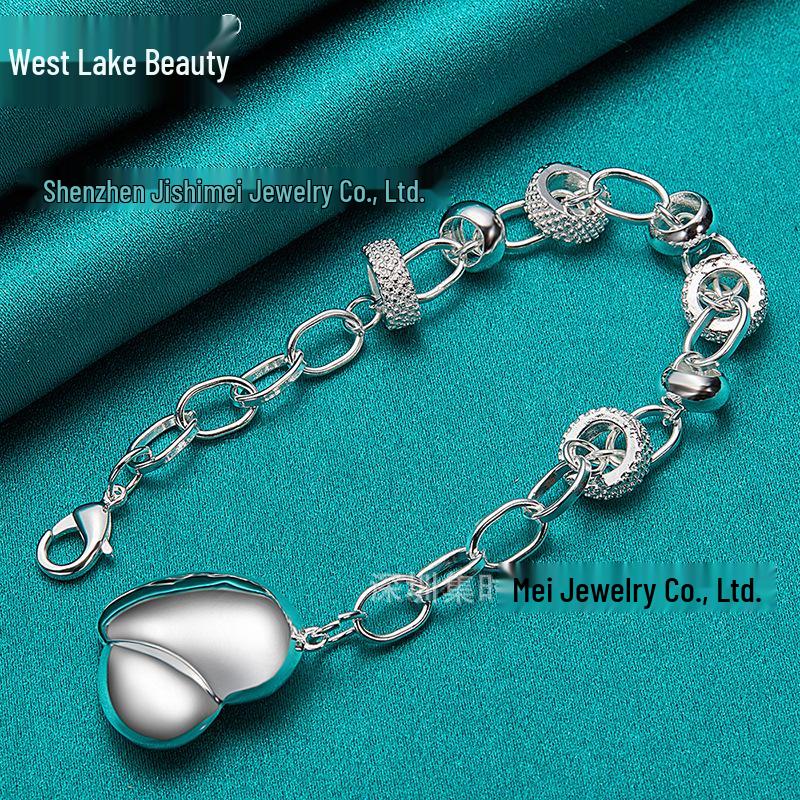 Sterling Silber Liebesherz Zahnrad Armband für Damen