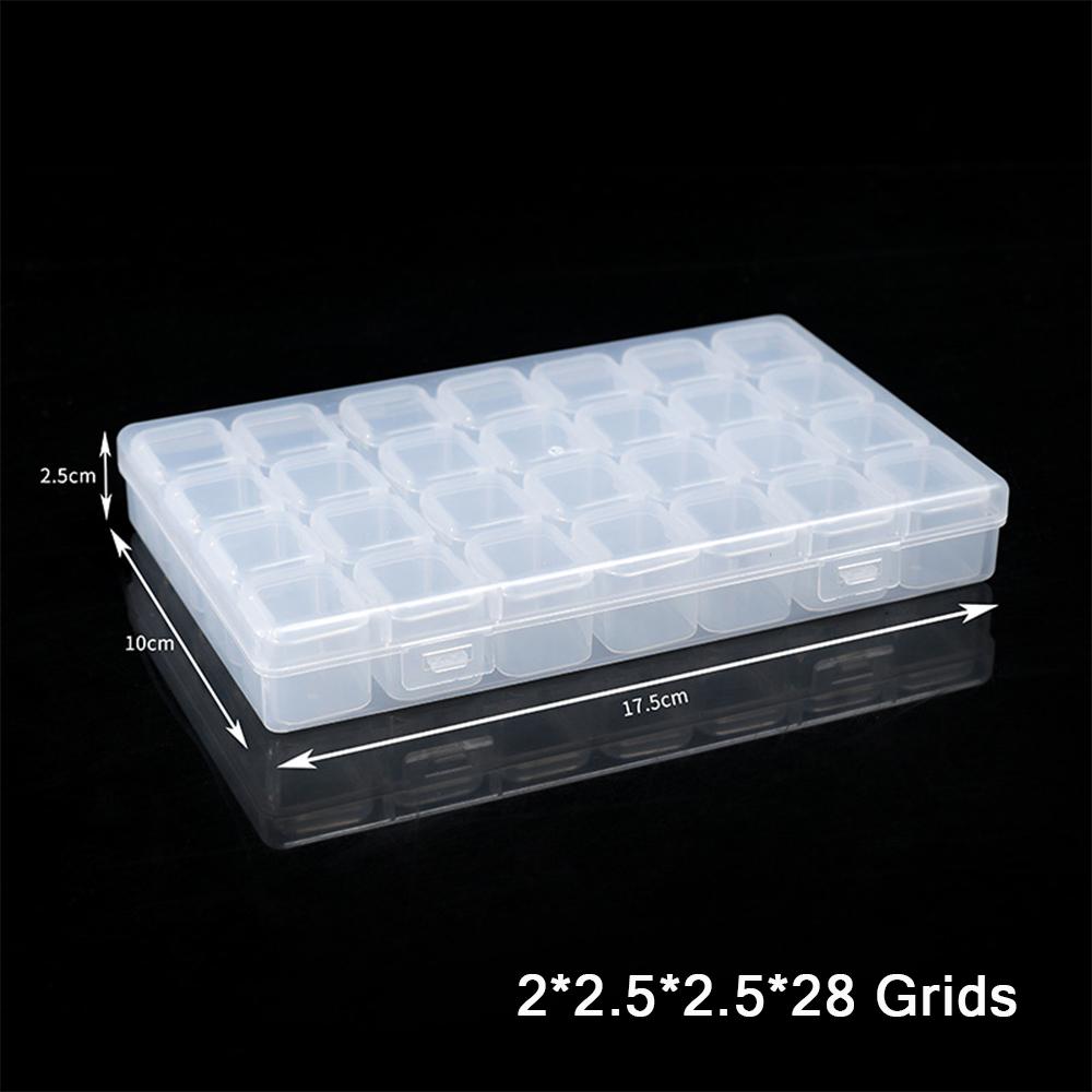 

28/56Grids Classification Plastic Organizer Boxes for Diamond Painting Bead Art Jewelry Ear Studs pigment Sandand Small Items