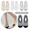 Silicone Anti Slip Lace Boat Socks Breathable Knit Low Transparent Short Socks For Women Lady Girl