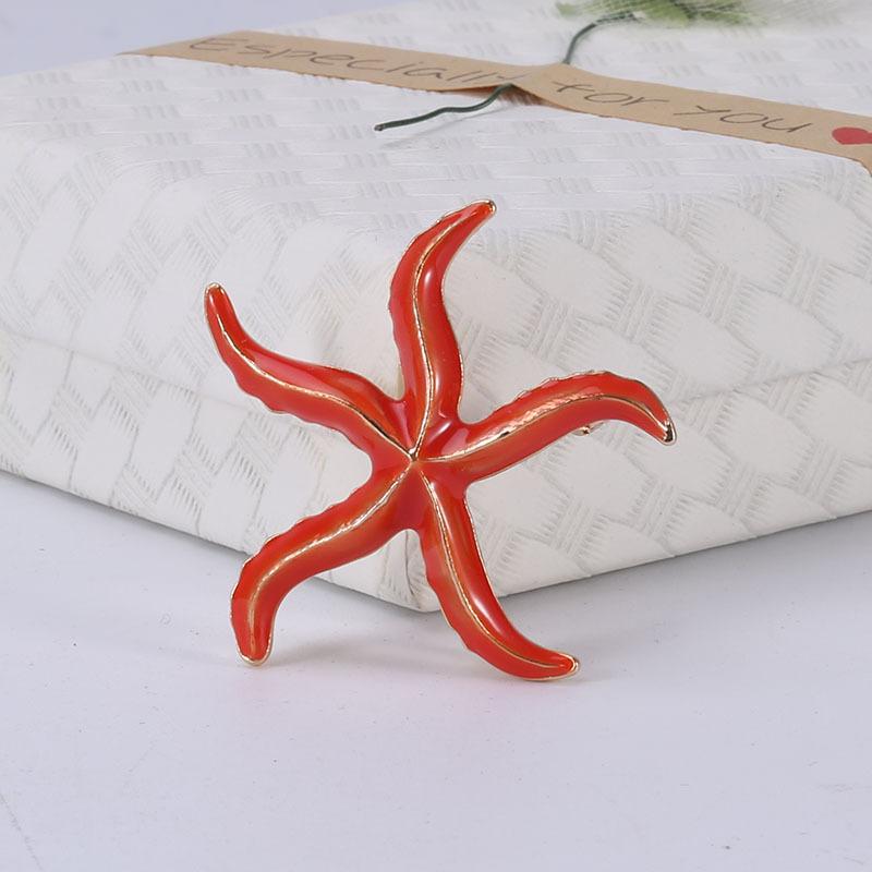 

Креативная брошь в виде морской звезды, булавка в виде морского животного, стильные и простые аксессуары для воротника, защищающие от света красный