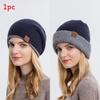 Knitted Hat Unisex With Solid Color Warm Hat Can Be Worn Both Inside And Outside