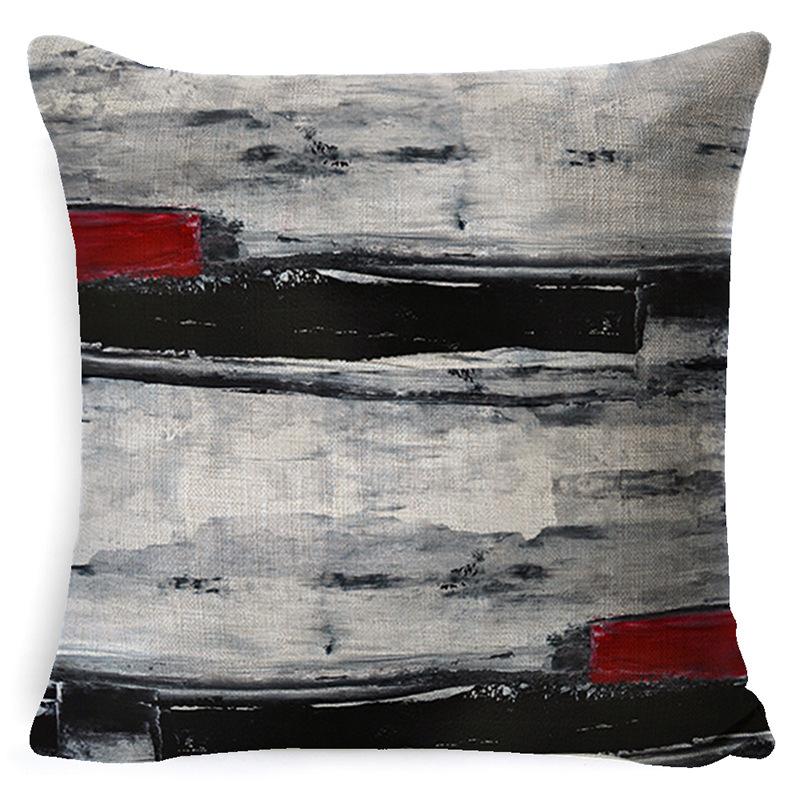 Heimdeko Kissen Kissenbezug Neu Türkis und Orange Abstrakte Kunst Malerei Wurfkissenbezug