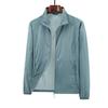 Summer ice silk sunscreen clothes men's light and thin breathable jacket without hat stand-up collar UV protection upf50 + sunscreen clothes