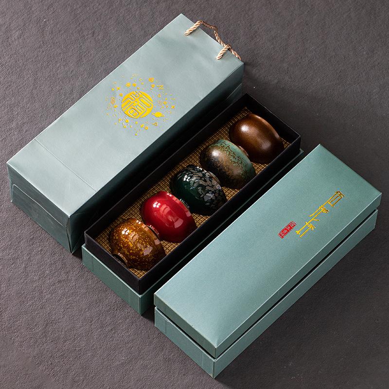 Japanese Handmade Kiln Transformation Ceramic Tea Cup Set of 4 Master Cup Individual Cup Single Cup Large Tea Cup Gift Box Set