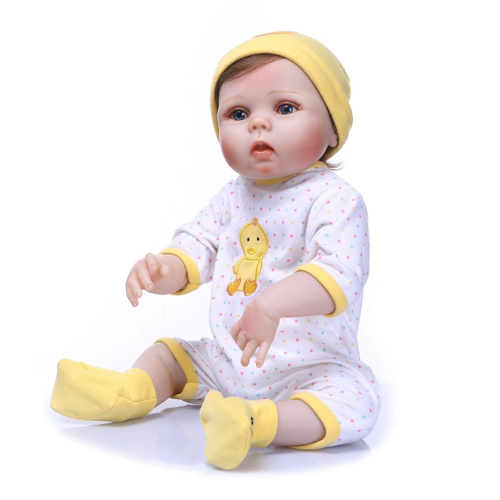 NPK 55 cm Reborn Baby Batole Dívka Princezna Panenka Živá velmi měkká celotělová silikonová hračka do vany