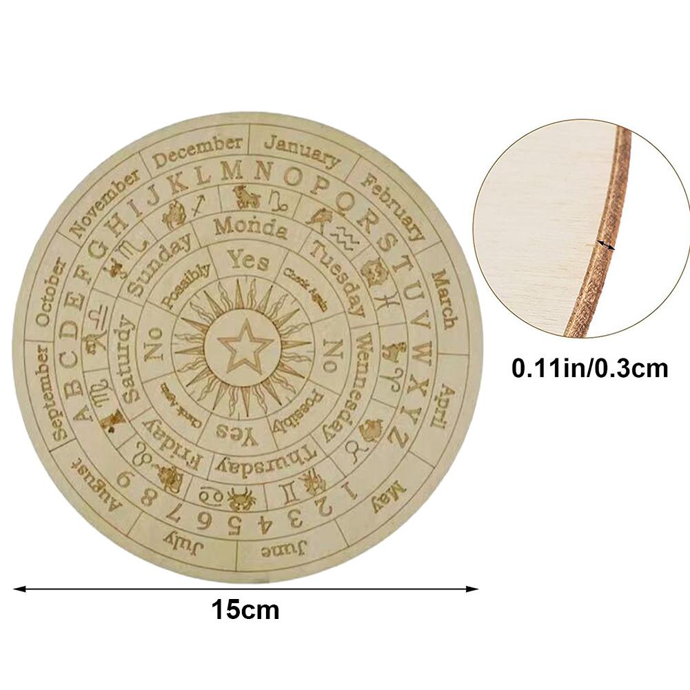 Astrology Game Playing Plate Carved Divination Pendulum Board with Stars Moon Metaphysical Healing Meditation Board