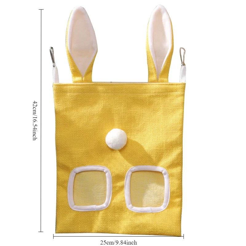 Small Pets Hay Feeder Bag for Guinea Pig Rabbit Bunny Chinchillas Small Animal Hooks Hanging Dried Grass Feeding Dispenser