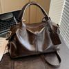 Modische Damen-Lederhandtasche Vintage Boston Boston-Tasche Umhängetasche mit abnehmbarem Riemen Geeignet für Arbeit, Einkaufen und Reisen