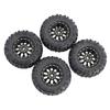 1/30 RC Crawler Black 0.7" Coating Brass Wheel Rim Hub with Tires Offset  for AXIAL SCX30 Jeep Wrangler JLU Ford Bronco